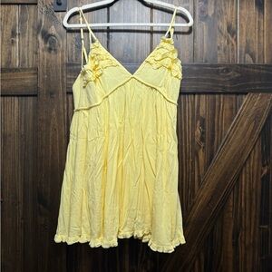 Papermoon Yellow Ruffled Camisole Dress